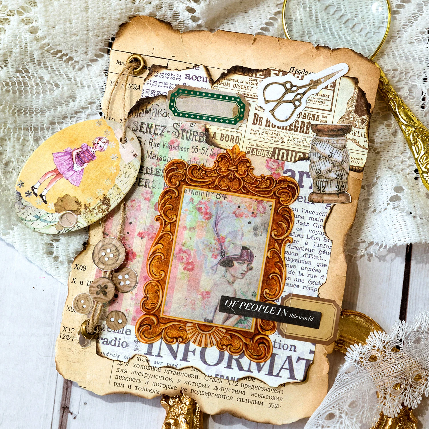 85 pcs Vintage border sticker DIY Decorative paper Scrapbooking Material handmade Junk Journal Supplies