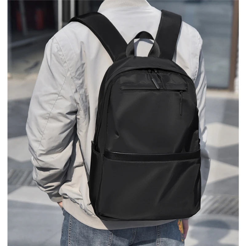 Backpack Men's Solid Color Leisure Business Large Capacity Computer Bag Student Backpack Travel Bag Wholesale