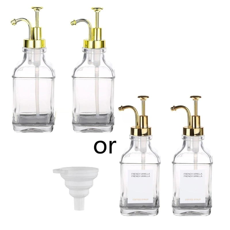 

Oil Dispenser Coffee Syrup Dispenser Clear Glass Bottle Easy to Use Dropship