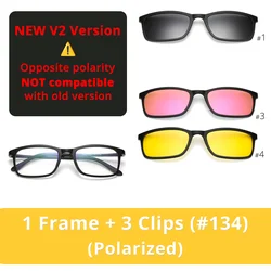 Ralferty Unisex Versatile Polarized Sunglasses with Magnetic Clip - On Glasses (NEW V2 - Matt Black)