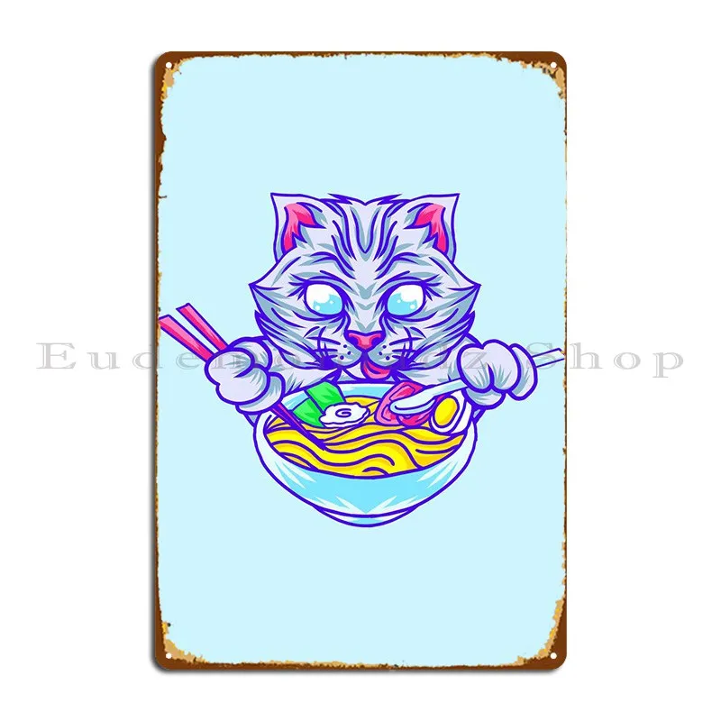 

Cat Ramen Metal Plaque PaintingCinema Bar Classic Tin Sign Poster