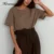 GETADME Hirsionsan 2025 Basic Lyocell  T Shirts Women Spring Summer Long Sleeves Loose Bottom Tees Ladies Casual Knitted Soft Woman Tops