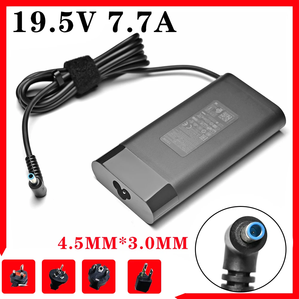 Caricabatterie Per Laptop 19.5V 7.7A 150W Per Hp Pavilion Gaming 15 15-Cx0020Ca 17 Muslimb Tpn-Ca11 Tpn-Da09 Tpn-Da03 Zbook G3 G4