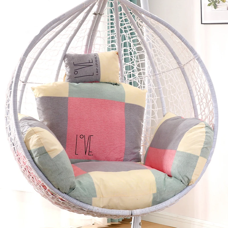 Egg Chair Swing Cushion Cover Thickened Soft Patio Large Breathable Non Deformable Cradle Chair Hang Basket Cushion Cover No Pad