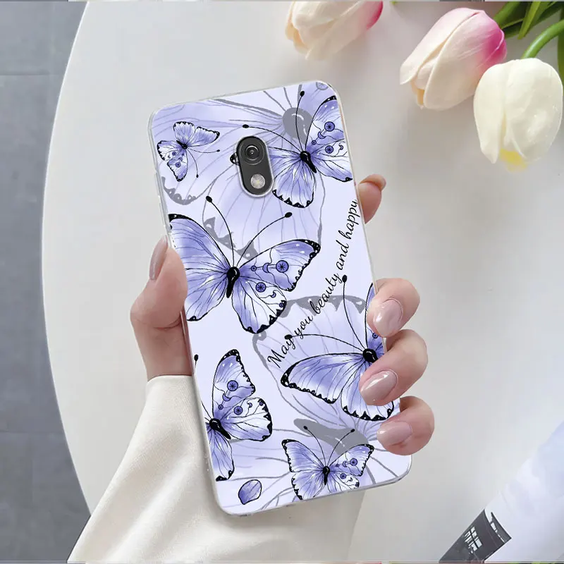 Luxurious Butterfly Flower Clear Soft Silicone Protective Phone Case