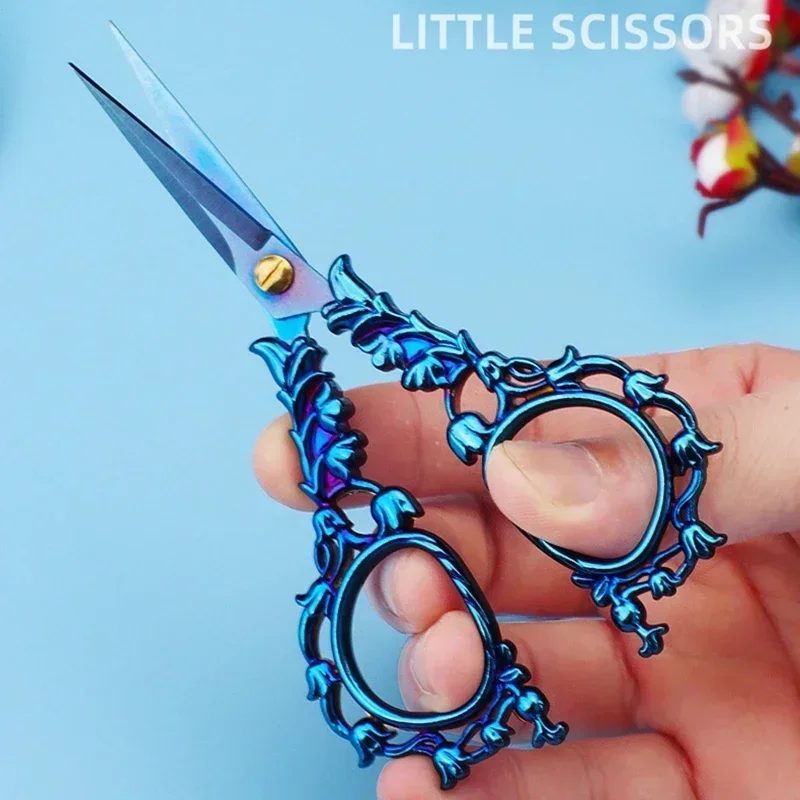 Sewing Scissors Retro Zakka Vintage Scissors Cutting Cutter Paper Antique Embroidery Tools Sewing Tailor Stitch Thread Gold Shears Cross-stitch