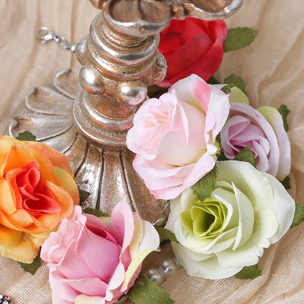 10/20pcs Rose künstliche Blumen Seide gefälschte Blumen Köpfe für zu Hause Raum dekor Hochzeits dekoration DIY Handwerk Girlande Geschenk zubehör – Detail 3