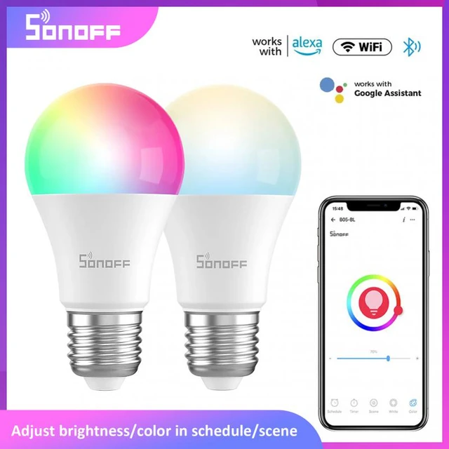 Sonoff B02-B-A60 - Ampoule connectée WiFi E27 blanc réglable - Compatible  eWelink, Google Home et  Alexa 