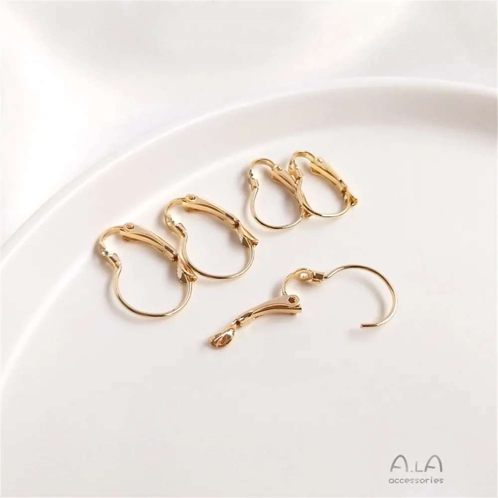 

14K package real gold French earrings hanging hook spring ear hook diy with earrings handmade handmade earrings accessories