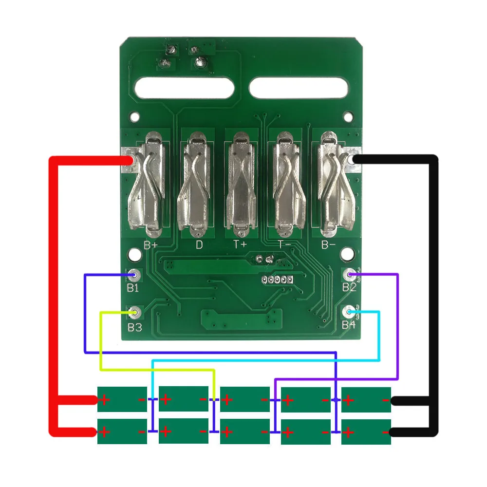 Metabo 10*18650 18V 리튬 이온 배터리 케이스 충전 보호 회로 기판 PCB LED 표시기 박스 하우징