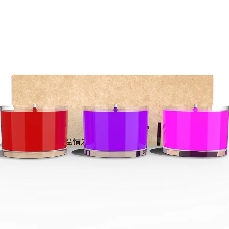 Sexy Low Temperature Candles Couples Flirting Three-Color Flame Retardant Cup Strawberry Rose Smoked Clothes Fragrance Adult Pro