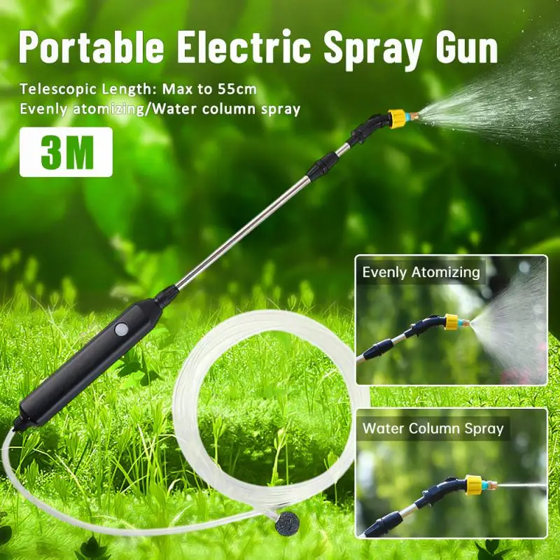 

Portable Electric Gardening Sprayer Irrigation Tool 6-hole Head Automatic Sprinkler Gun For Yard Plant 3M Water Pipe