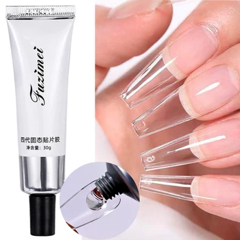 30/20/10g Solido Morbido Punte Del Chiodo Finto Gel Adesione Super-Strong Trasparente Forma Del Dito Colla Per Unghie Soak Off UV Estensione Del Gel Per Unghie & * &