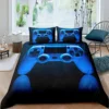 Gamer Duvet Cover for Boys Gaming Cool Games Gamepad Bedding Kids Teen Gifts Video Game Controller Modern Gradient Red and Blue 3