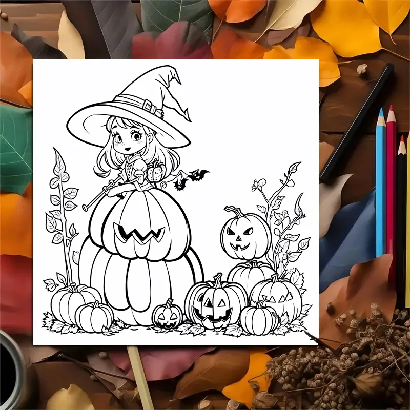 1pc Halloween Coloring Book 20 Page Adult Gift For Birthday Party Relieve Stress Kill Time Graffiti Painting Drawing Art Book ﻿ 6
