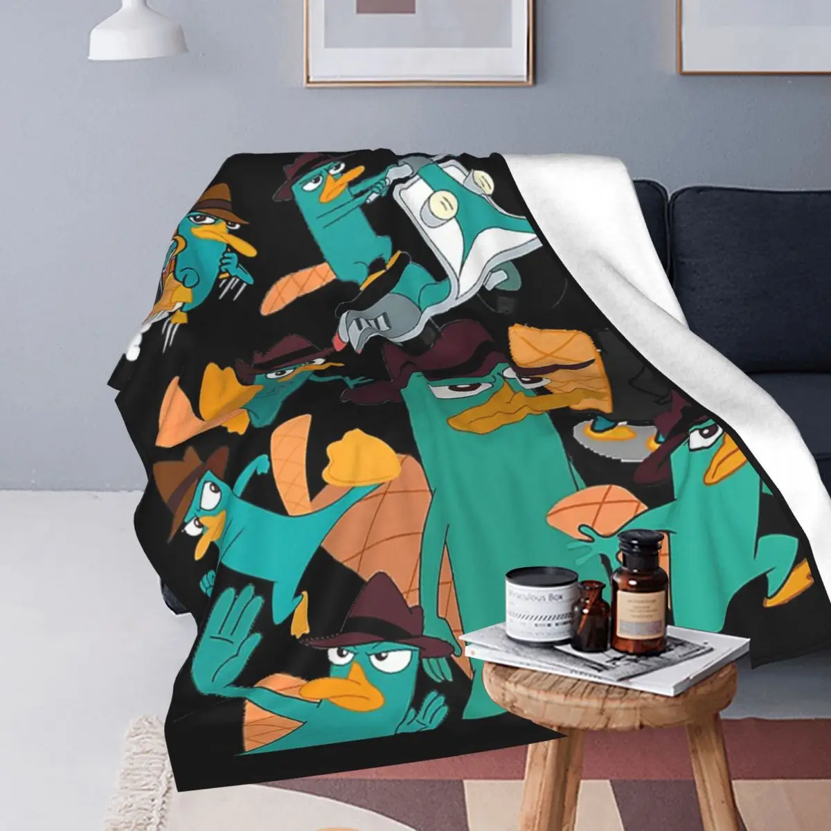 Perry The Platypus Phineas And Ferb Collage Design Blankets