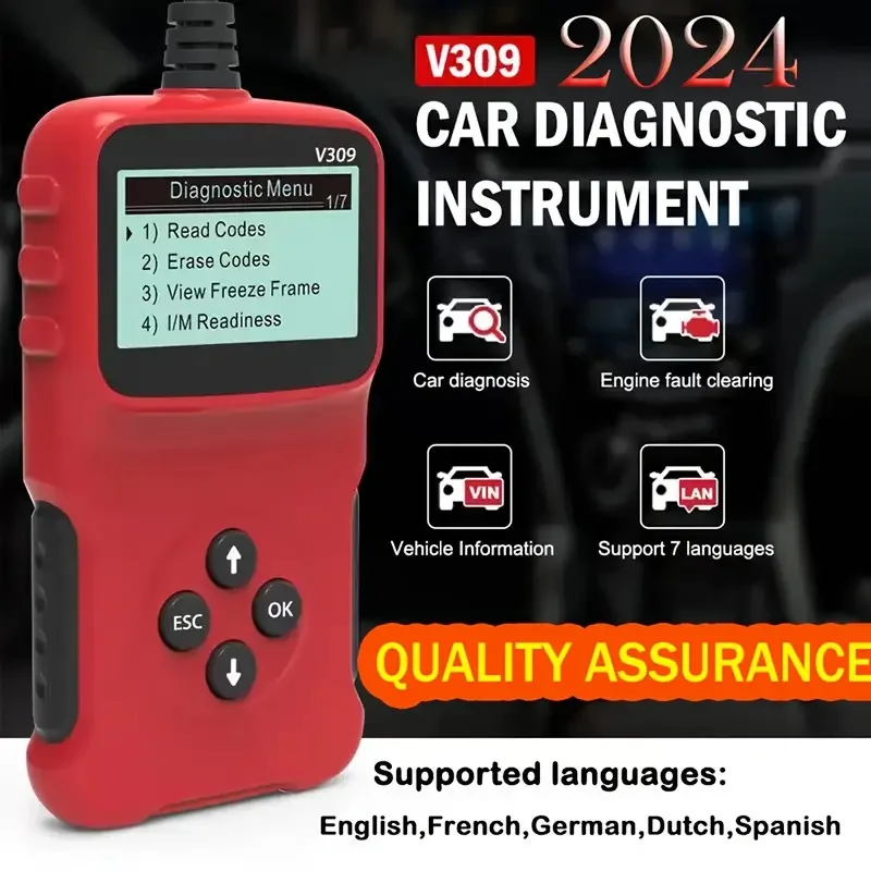 Диагностический инструмент OBD V309, автомобильный детектор, инструмент для диагностики неисправностей двигателя ELM327, автомобильная карта для считывания кода