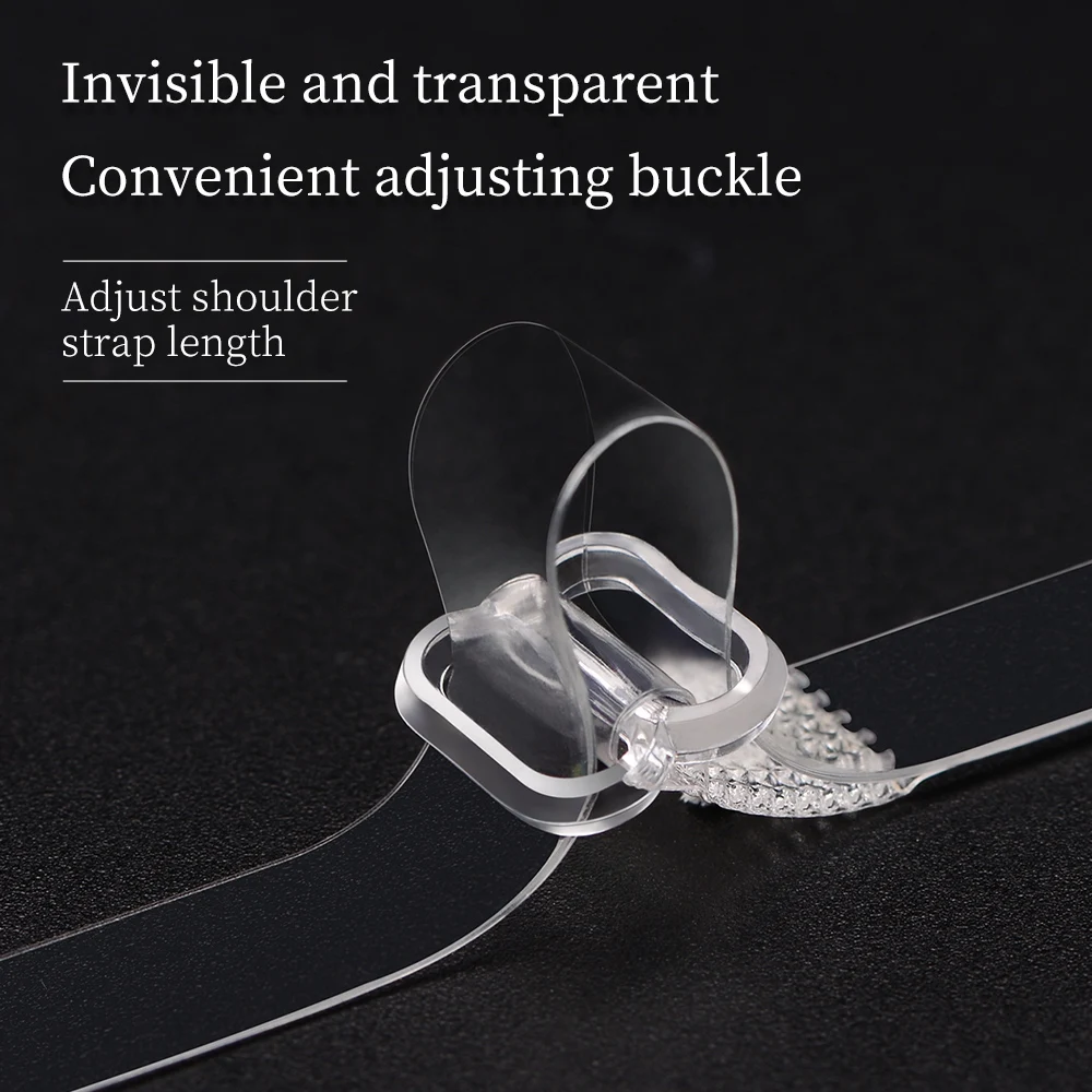 Women's Transparent Frosted Invisible Underwear Straps Adjustable Non-slip Seamless Bra Shoulder Strap Environmental