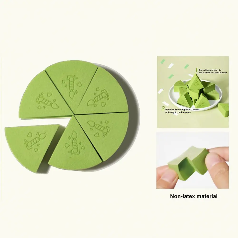 

Mini 6Pcs Practical Triangle Cake Makeup Eggs Lightweight Powder Puffs Wet And Dry Use Daily Makeup