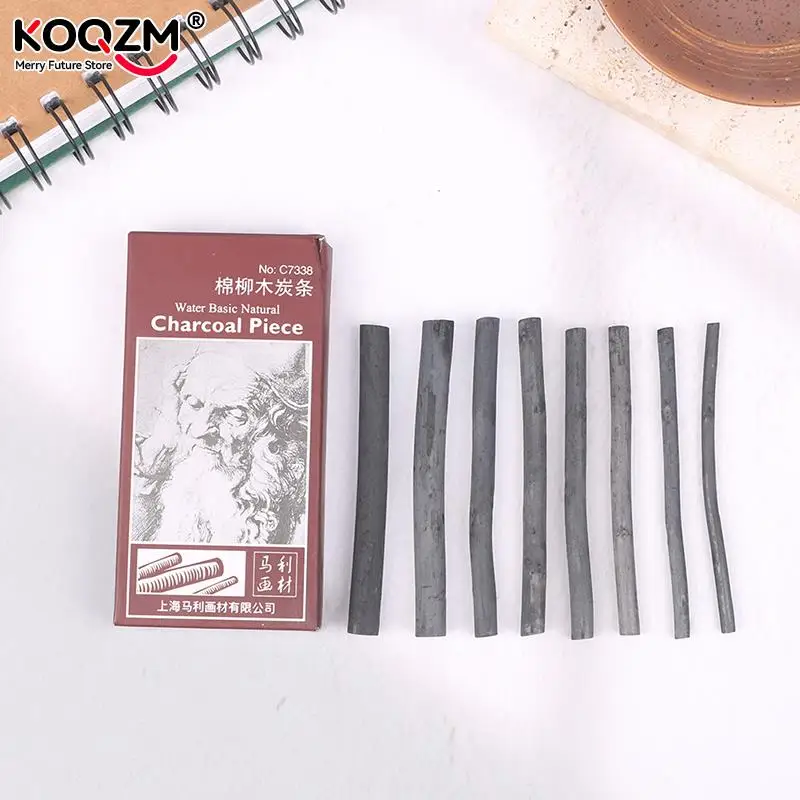 8Pcs/pack Profession Pencils Sketch Drawing Willow Charcoal Bar Artist Art Crayons Painting Drawing Supplies Stationery Supplies