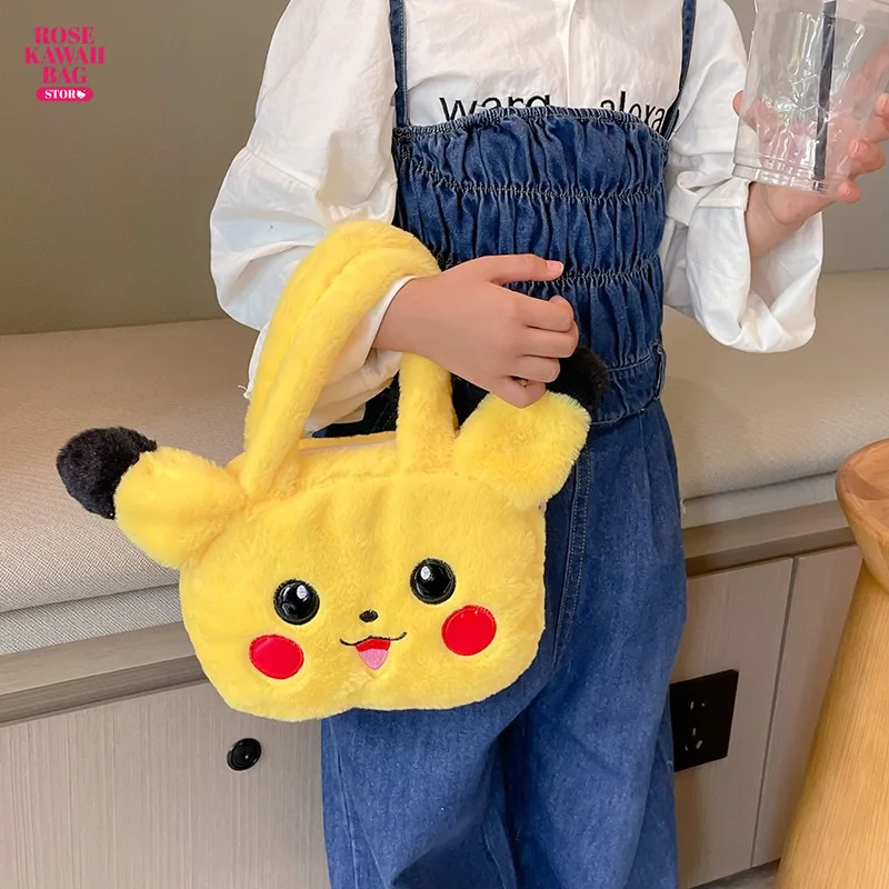 

Kawaii Pikachu Bag Cartoon Plush Handbag High-capacity Cartoon Cute Kawaii Pikachu Plush Handbag Crossbody Bag for Children Gift
