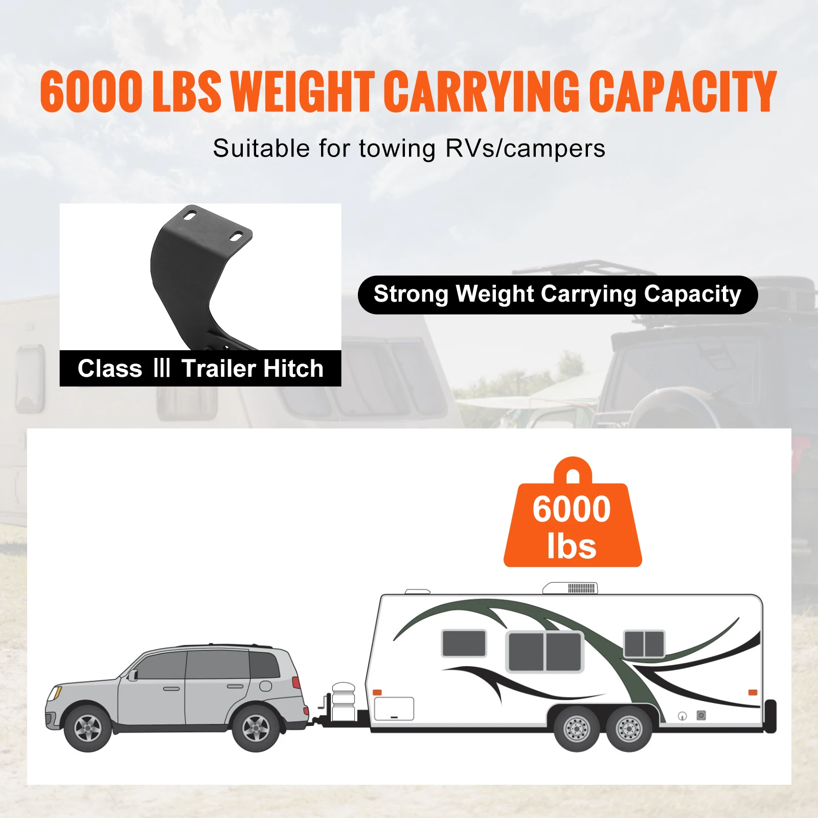 Alzagancio Per Traino VEVOR - Estensione 6-9 Pollici, Portata 4000 Libbre, Per Ricevitore Da 2 - Foto 5