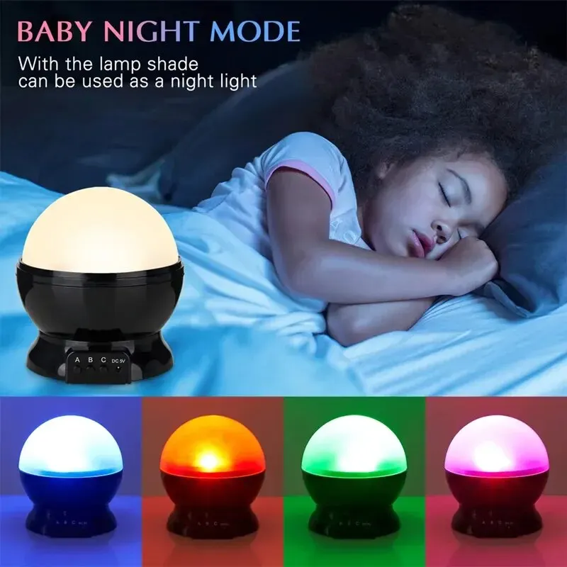 LED Starry Night Light Auto Rotating Pattern 500mAH Lithium Battery Starry Night Projection Light for Bedroom Decoration 5
