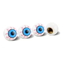 Set of 4 Universal Car & Bike Tire Air Valve Stem Caps - Funny Style Dust Covers (4pcs Eyeball)
