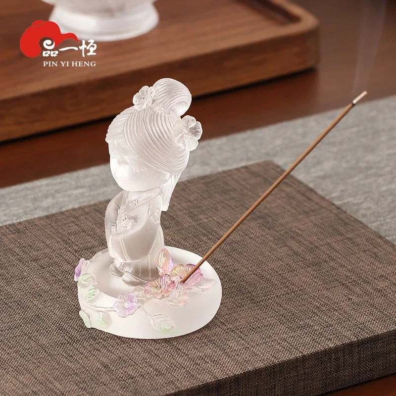 

Colored Glaze Incense Holder Tea Ceremony Tea Ornaments Furnishings Ornaments Creative Zen Tea Table Tea Table Gift Decoration