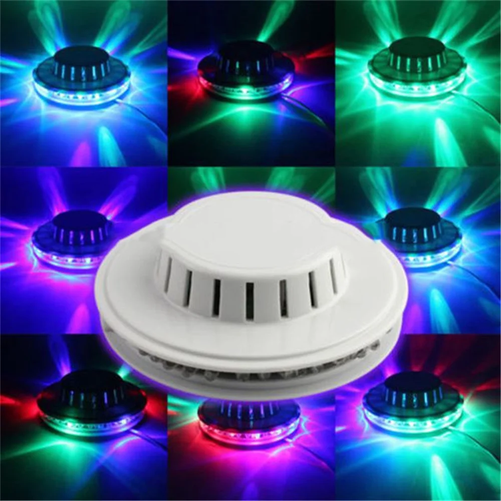 EU/US Plug UFO Stage Light 48 Leds Holiday Fairy Decoration Indoor Colorful Night Lamp for Holiday,Wedding,Party