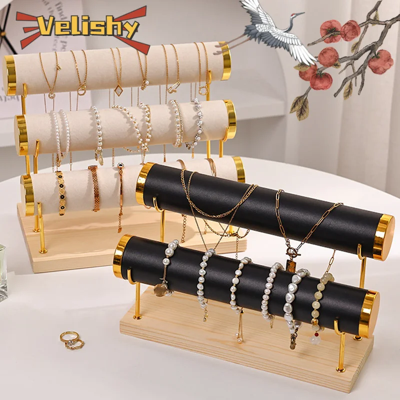 1/2/3-Layer Jewelry Display Stand Wooden Jewelry Bracelet Watch Display Holder for Women Men watch display stand