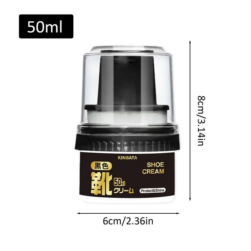 50ml Multi-functional White/Black Shoe Polish Colorless Light Shoes With Applicator Leather Cleaner Shoes Brush Care shoe polish