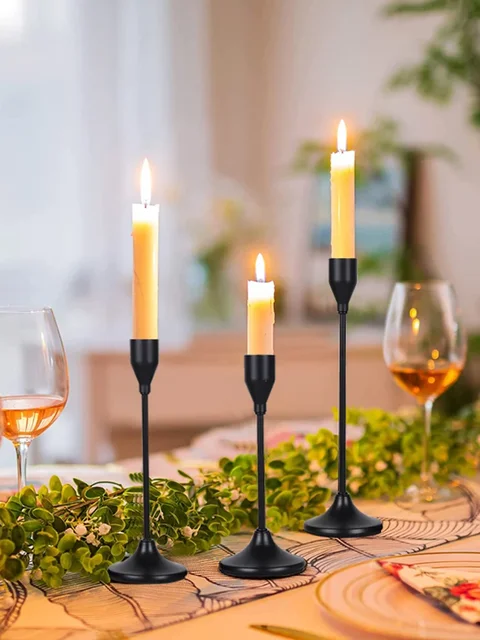 European Metal Candle Holder Set 3