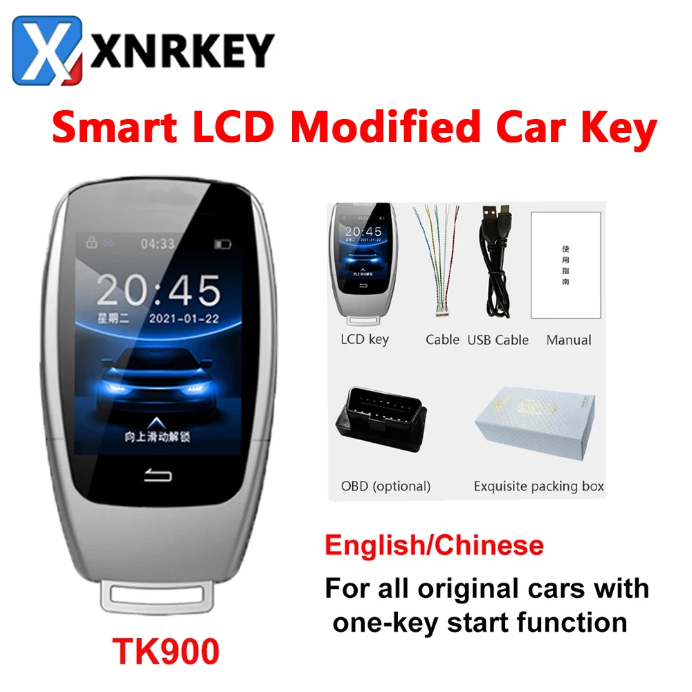 XNRKEY New TK900 Universal Modified LCD Smart Key for Mercedes Benz BMW Audi Ford Hyundai Toyota Honda Porsche Remote Car Key cf618 universal modified remote smart lcd key displey key keyless entry for bmw audi benz honda ford hyundai nissan opel vw