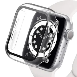 Premium Screen Protector and Case for Apple Watch with Glass Cover (Transparent)