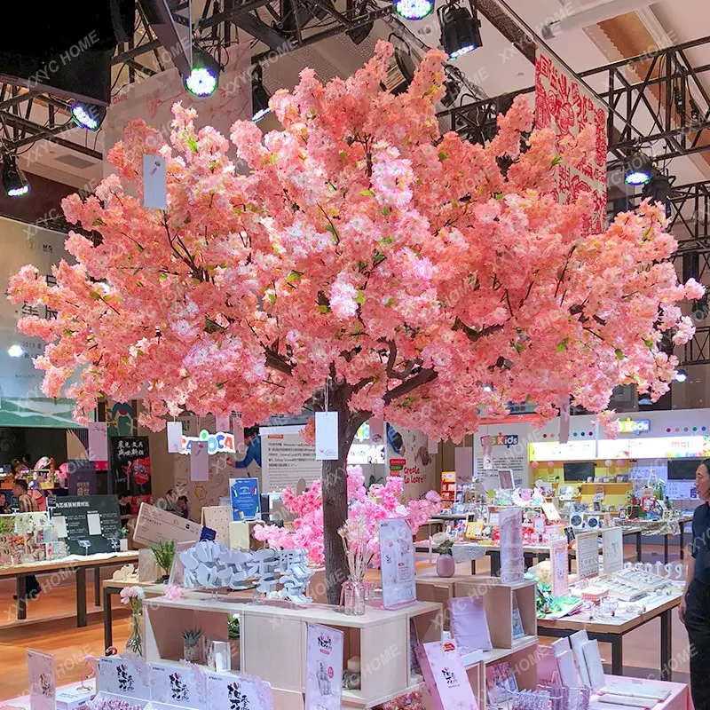 Artificial Cherry Tree Peach Tree Large Japanese Fake Trees Indoor and Outdoor Floor Wishing Tree Decorative Landscaping