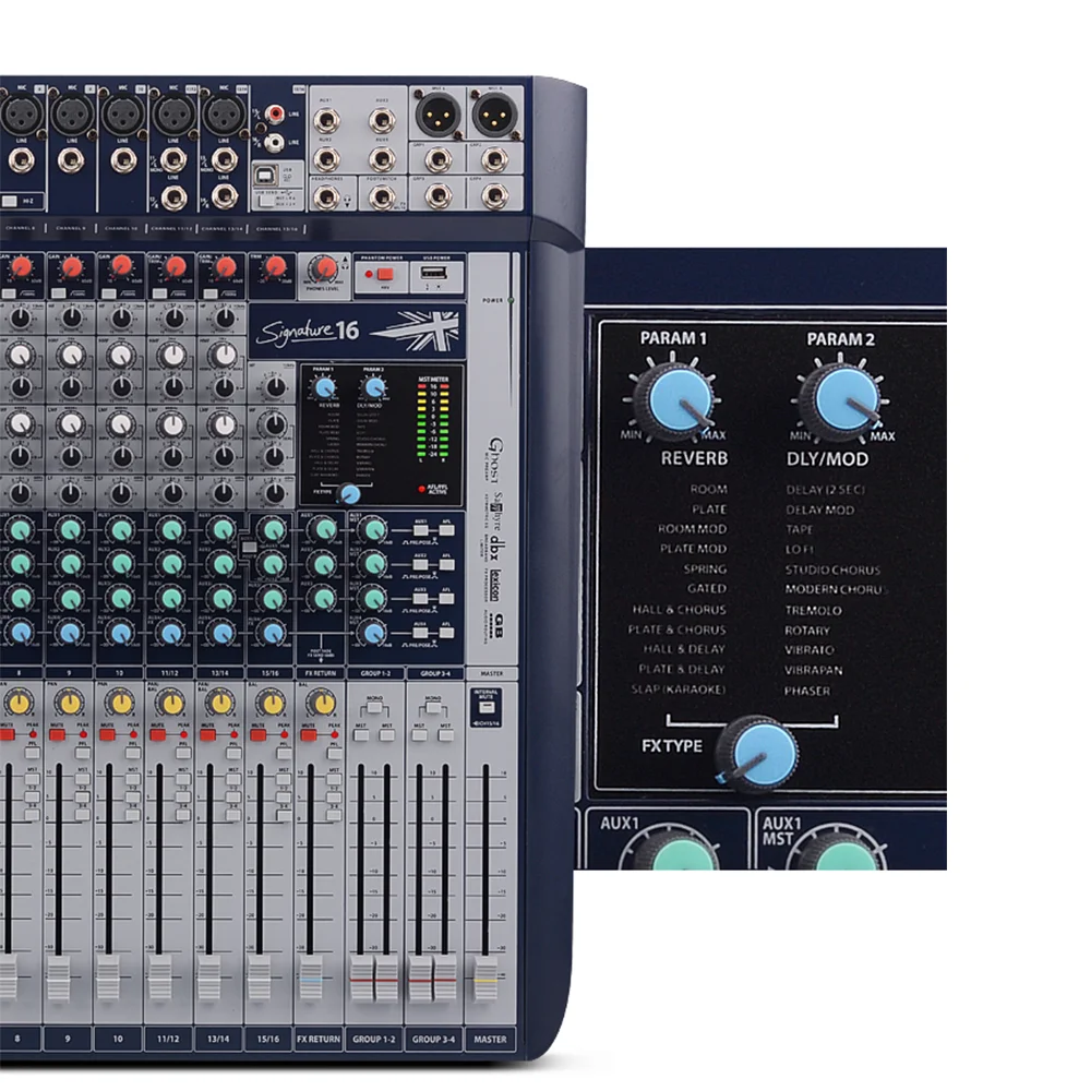 Signature 16 Compact analogue mixing 16 channel audio Mixer with Effects with GB Series audio routing flexible audio mixer