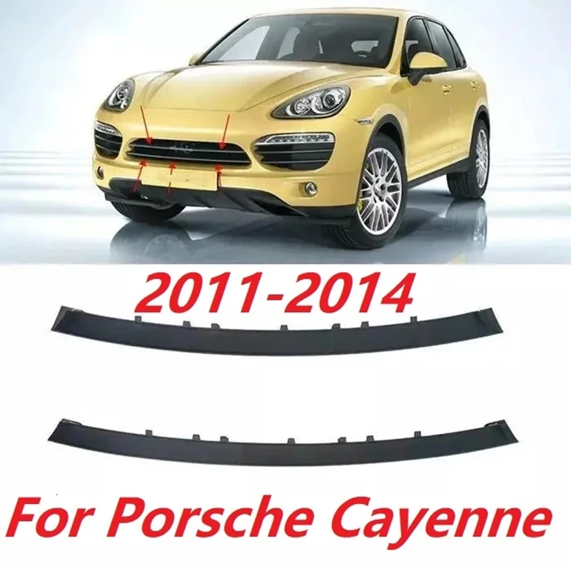 

2PCS Front 95850597300 95850597400 Car Accessories Car Bumper Center Grille Molding Trim For Porsche Cayenne 958 2011-2014