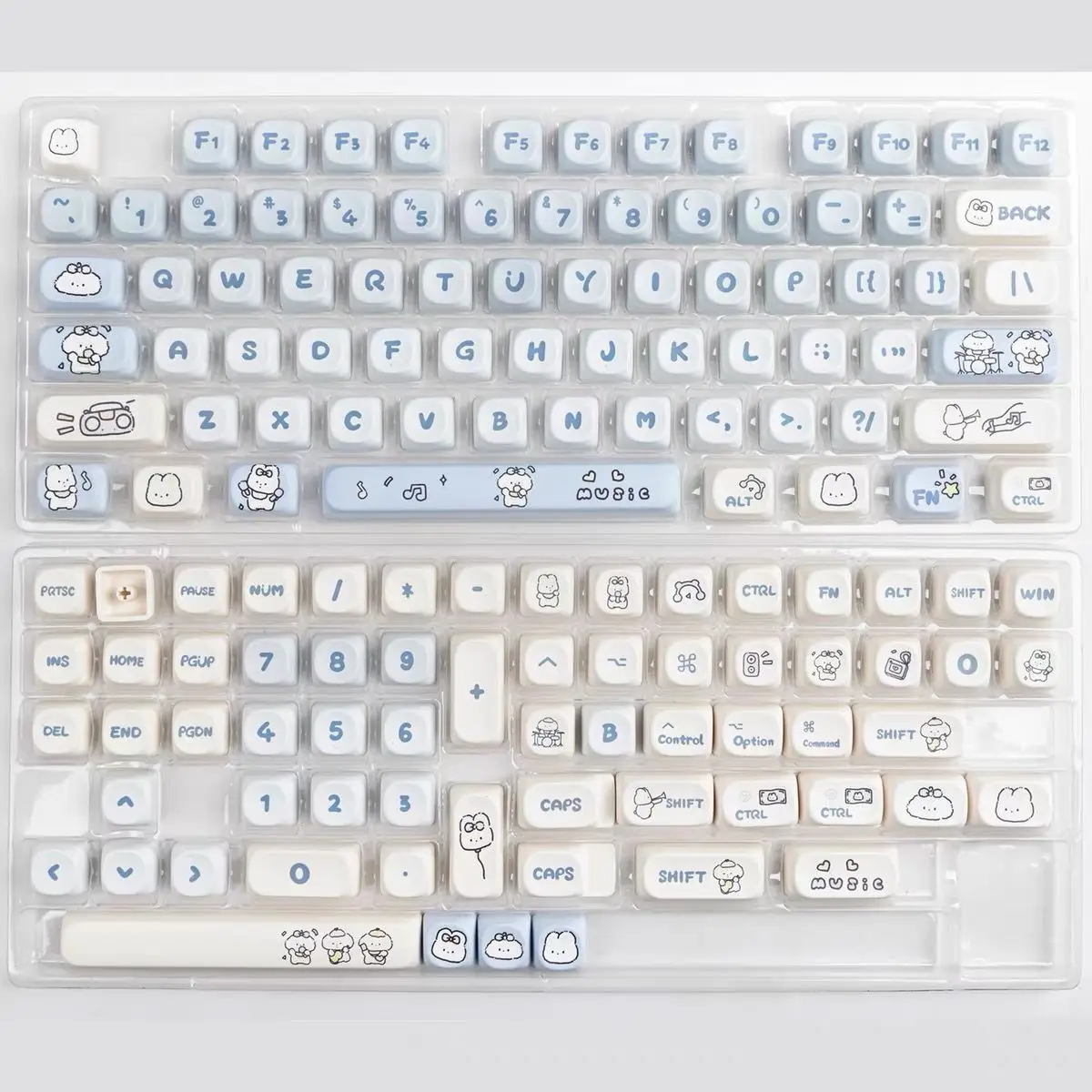 Coelho bonito Cartoon Blue Keycap, Tema, 112-Key,