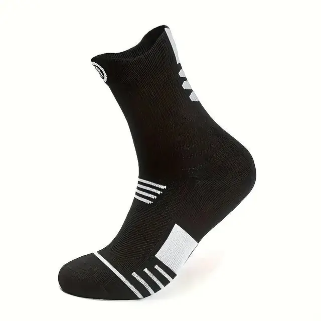 3 Pairs Men's Comfort Fit Cushion Performance Athletic Crew Socks For Outdoor Sports 2