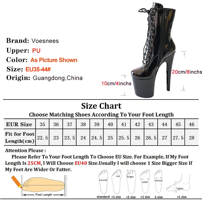 20CM/8Inchs Women Boots Sexy Black Round Toe Nightclub Catwalk Platform Boots Pole Dance Stripper Party Shoes High Heels Low Leg