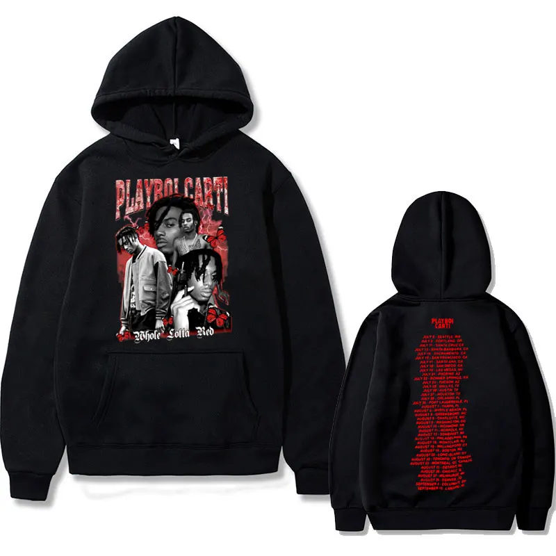 

Rapper Playboi Carti Double Sided Graphic Hoodie Mens Fleece Hoodies Men's Loose Streetwear Men Women Vintage Hip Hop Sweatshirt