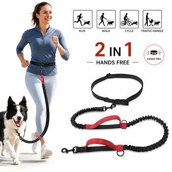 Pet Retractable Belt Leash For Running Reflective Retractable Hand Free Dog Leash with Adjustable Waist Rope For Outdoor Running 1