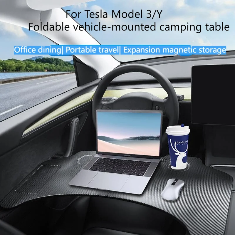 For Tesla Model Y&3 2020-2025Car Steering Wheel Desk Car Steering Wheel Laptop F