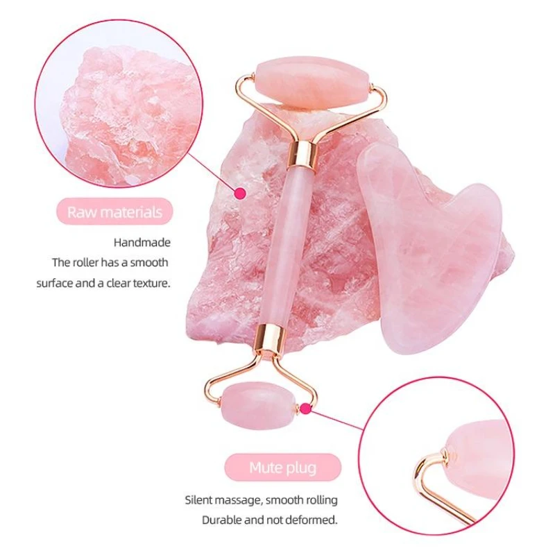 Natural Stone Jade Gouache Scraper Facial Gua Sha Tools Neck Massager for Face Lifting