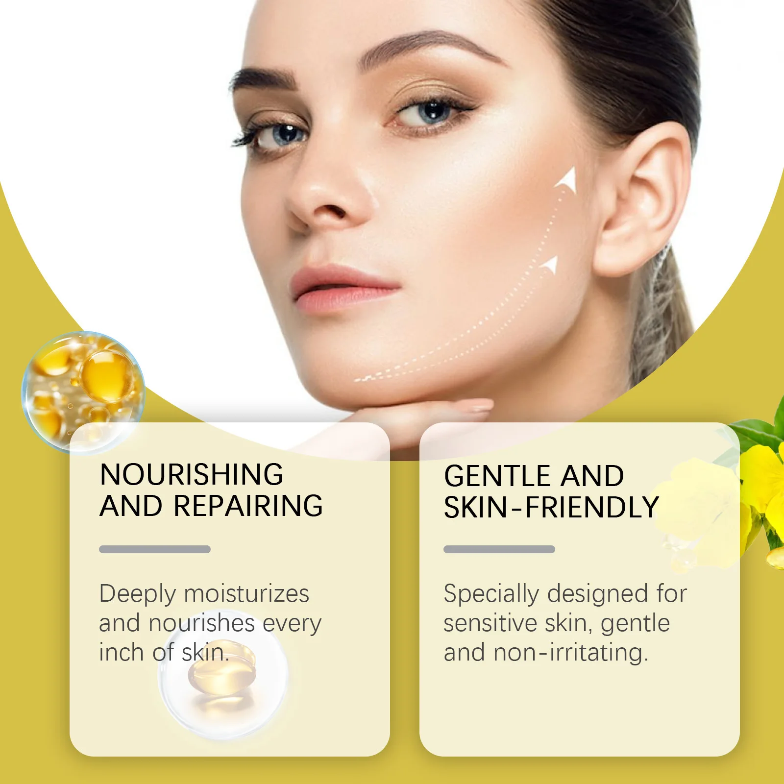 Evening Primrose Oil Deeply Nourishing Smooth Fine Lines Wri-nkles Removal Reduce Dryness Anti-Ag-ing Repairing Facial Essence 4