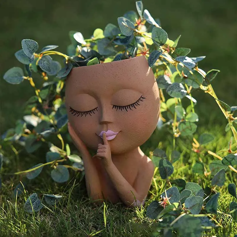 European-Flower-Pot-Ornament-Resin-Figure-Shape-Planter-Creative-Garden ...