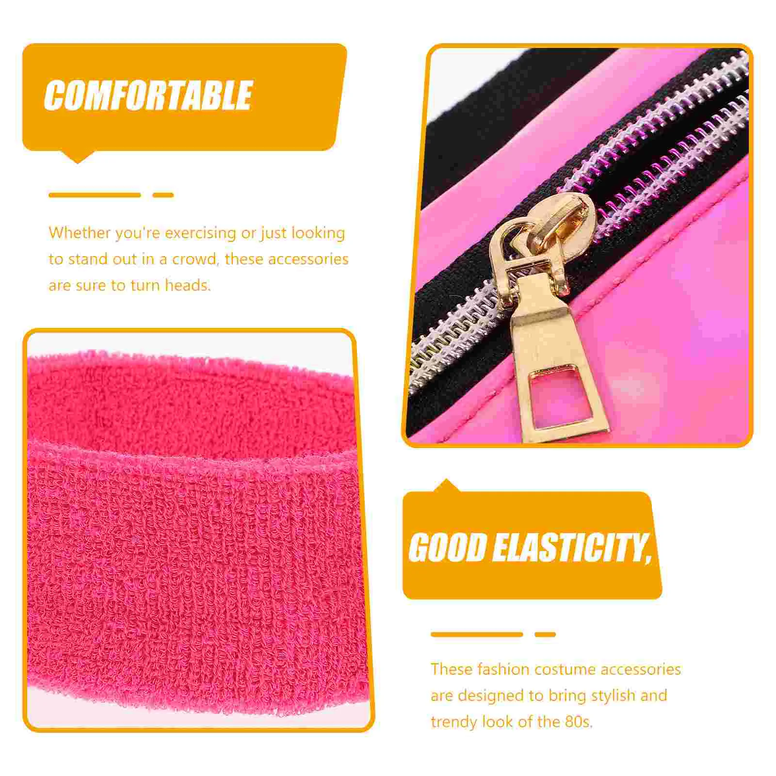 Head Bands Neon Leg Warmer Set 80s Sports Headband Warmers Rosy for Women Women's