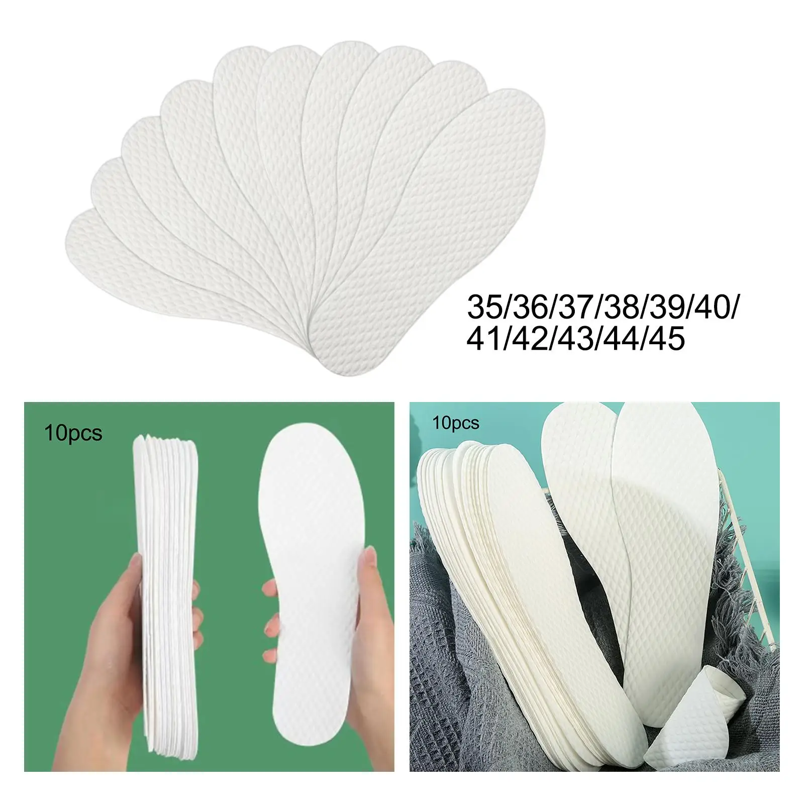Shoe Inserts Lightweight Disposable Breathable Insoles 10 Pieces