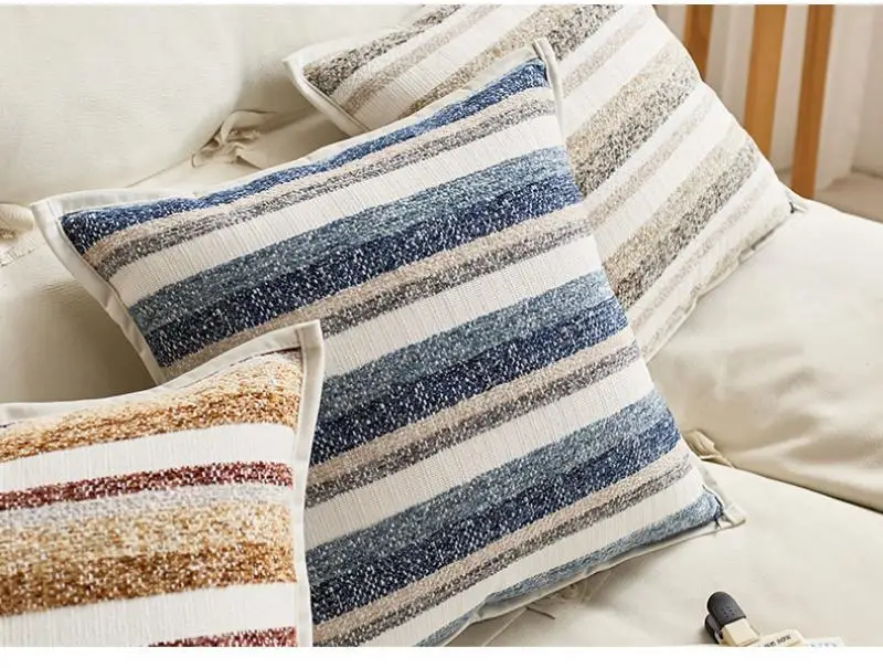 Einfache dreidimensionale gestreifte Jacquard-Kissenbezug Cojines Polyester-Dekor für Zuhause, Sofa, Überwurf, Kissenbezug, Kopfteil-Kissenbezüge – Detail 4